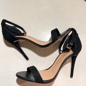 Elegant Black Suede Heels